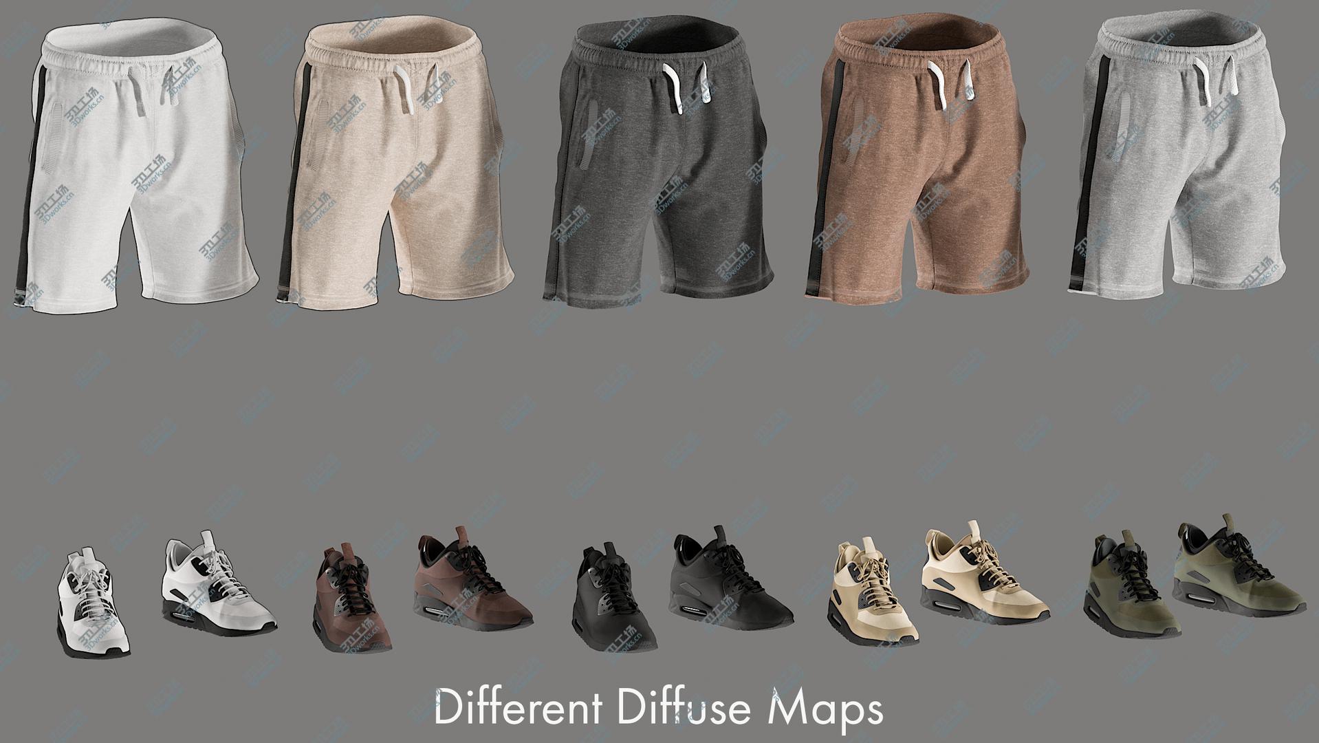images/goods_img/202104091/Men's Shorts with Sneakers 9 3D model/2.jpg